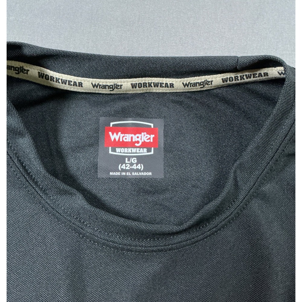 Wrangler Workwear Mens Black Performance LS Pen Pocket Tee Relaxed Fit L WW55145 - Picture 7 of 12